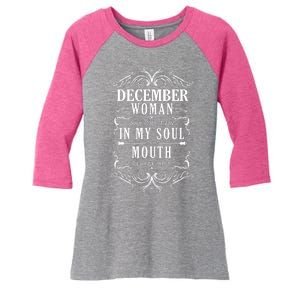 December Woman Funny Birthday Women's Tri-Blend 3/4-Sleeve Raglan Shirt