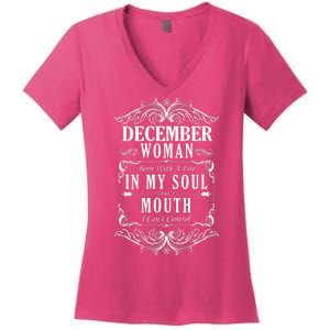 December Woman Funny Birthday Women's V-Neck T-Shirt