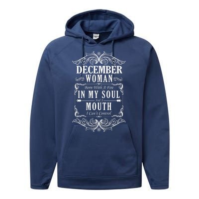 December Woman Funny Birthday Performance Fleece Hoodie