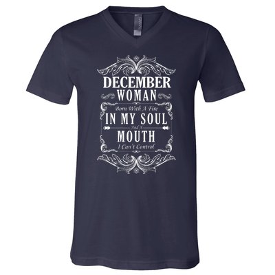 December Woman Funny Birthday V-Neck T-Shirt