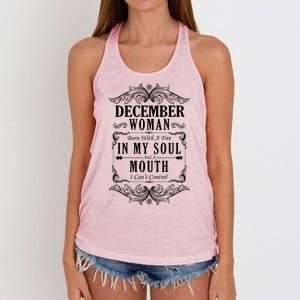 December Woman Funny Birthday Women's Knotted Racerback Tank