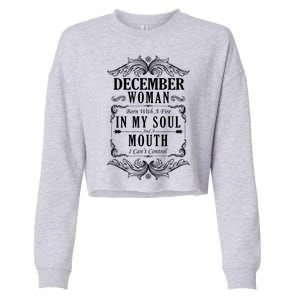 December Woman Funny Birthday Cropped Pullover Crew