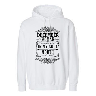 December Woman Funny Birthday Garment-Dyed Fleece Hoodie