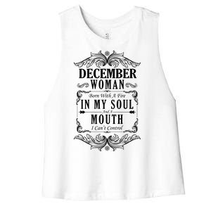 December Woman Funny Birthday Women's Racerback Cropped Tank