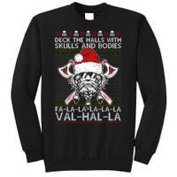 Deck The Halls Skulls Bodies Vikings Santa Ugly Christmas Sweater Sweatshirt