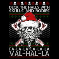 Deck The Halls Skulls Bodies Vikings Santa Ugly Christmas Sweater Impact Tech Backpack