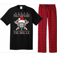 Deck The Halls Skulls Bodies Vikings Santa Ugly Christmas Sweater Pajama Set