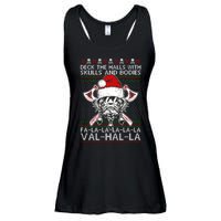 Deck The Halls Skulls Bodies Vikings Santa Ugly Christmas Sweater Ladies Essential Flowy Tank