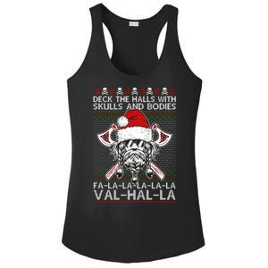 Deck The Halls Skulls Bodies Vikings Santa Ugly Christmas Sweater Ladies PosiCharge Competitor Racerback Tank