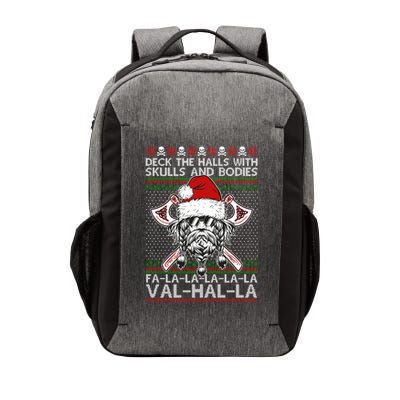 Deck The Halls Skulls Bodies Vikings Santa Ugly Christmas Sweater Vector Backpack