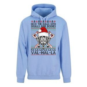 Deck The Halls Skulls Bodies Vikings Santa Ugly Christmas Sweater Unisex Surf Hoodie