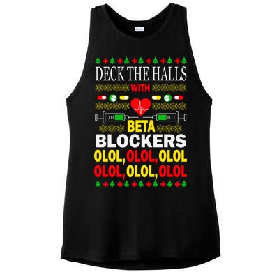 Deck The Halls With Beta Blockers Olol Ladies PosiCharge Tri-Blend Wicking Tank