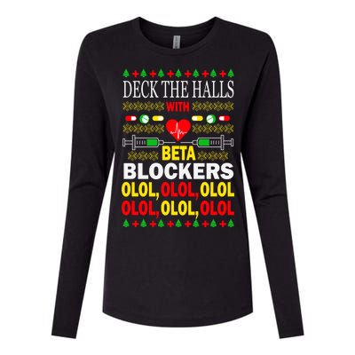 Deck The Halls With Beta Blockers Olol Womens Cotton Relaxed Long Sleeve T-Shirt