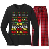 Deck The Halls With Beta Blockers Olol Women's Long Sleeve Flannel Pajama Set 