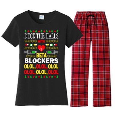 Deck The Halls With Beta Blockers Olol Women's Flannel Pajama Set