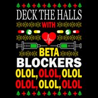 Deck The Halls With Beta Blockers Olol Flat Bill Trucker Hat