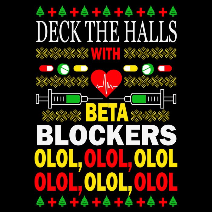 Deck The Halls With Beta Blockers Olol Flat Bill Trucker Hat