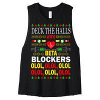 Deck The Halls With Beta Blockers Olol Women's Racerback Cropped Tank