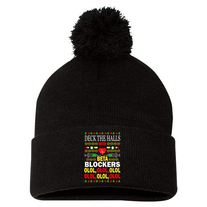 Deck The Halls With Beta Blockers Olol Pom Pom 12in Knit Beanie