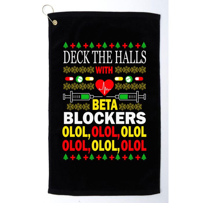 Deck The Halls With Beta Blockers Olol Golf Towel