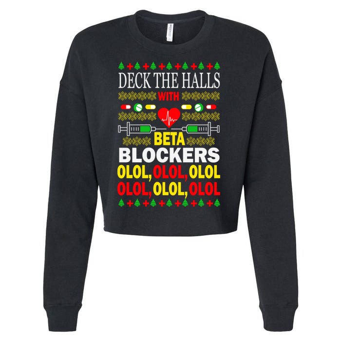 Deck The Halls With Beta Blockers Olol Cropped Pullover Crew