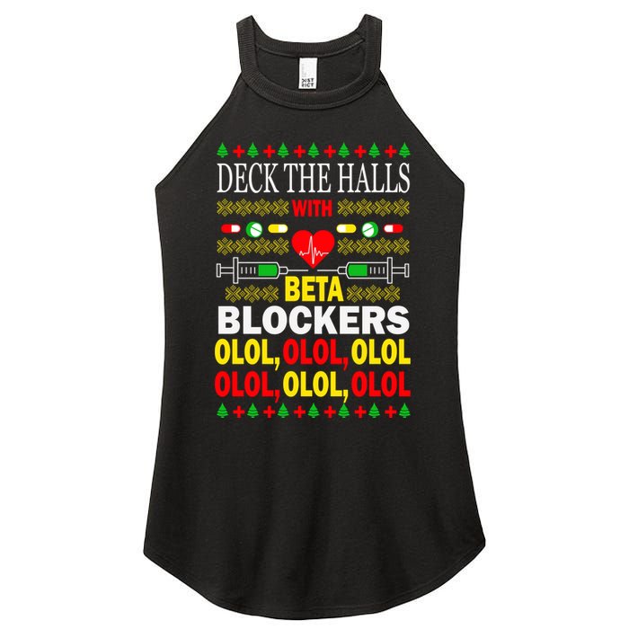 Deck The Halls With Beta Blockers Olol Women's Perfect Tri Rocker Tank