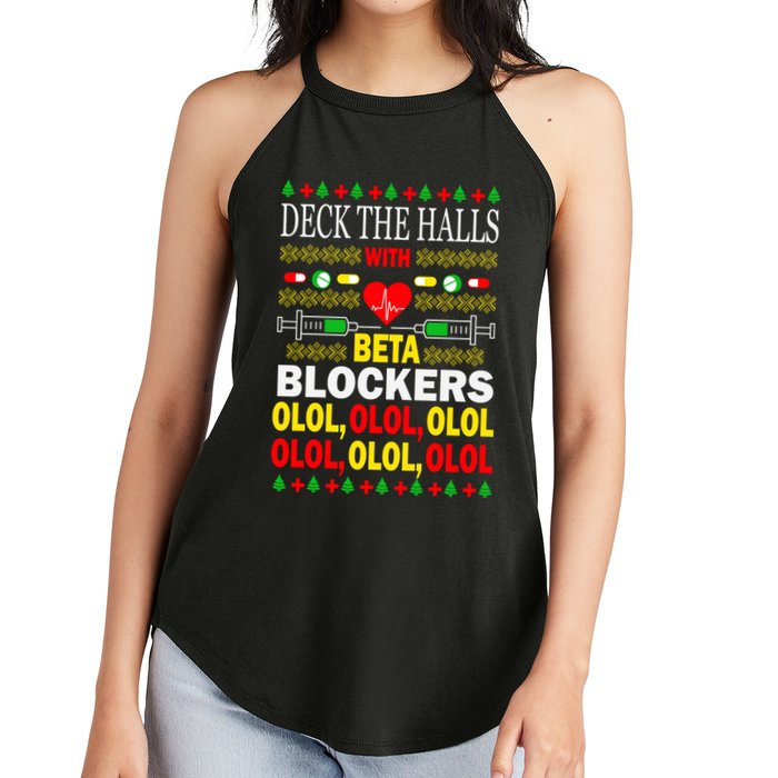 Deck The Halls With Beta Blockers Olol Women's Perfect Tri Rocker Tank