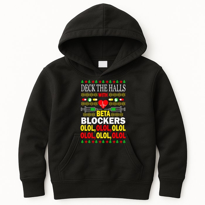 Deck The Halls With Beta Blockers Olol Kids Hoodie