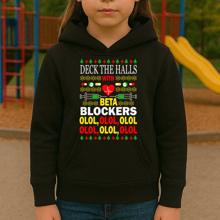 Deck The Halls With Beta Blockers Olol Kids Hoodie