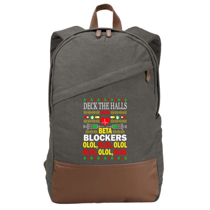 Deck The Halls With Beta Blockers Olol Cotton Canvas Backpack