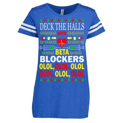 Deck The Halls With Beta Blockers Olol Enza Ladies Jersey Football T-Shirt