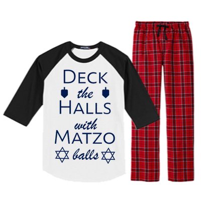 Deck The Halls With Matzo Balls Raglan Sleeve Pajama Set