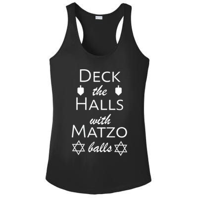 Deck The Halls With Matzo Balls Ladies PosiCharge Competitor Racerback Tank