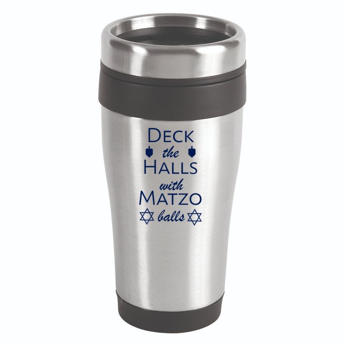 Deck The Halls With Matzo Balls 16oz Travel Tumbler