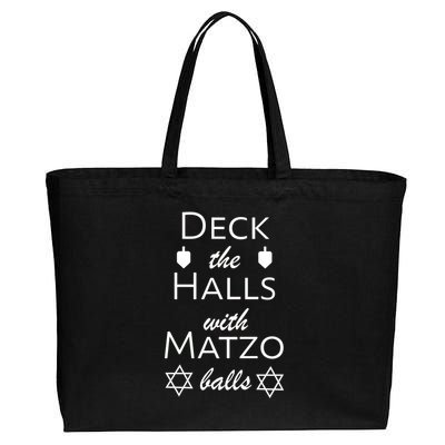 Deck The Halls With Matzo Balls Cotton Canvas Jumbo Tote