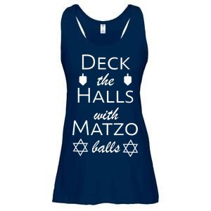 Deck The Halls With Matzo Balls Ladies Essential Flowy Tank