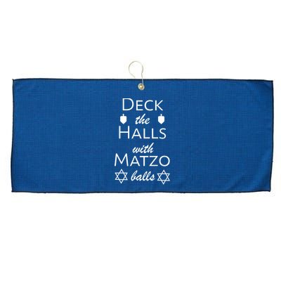 Deck The Halls With Matzo Balls Large Microfiber Waffle Golf Towel