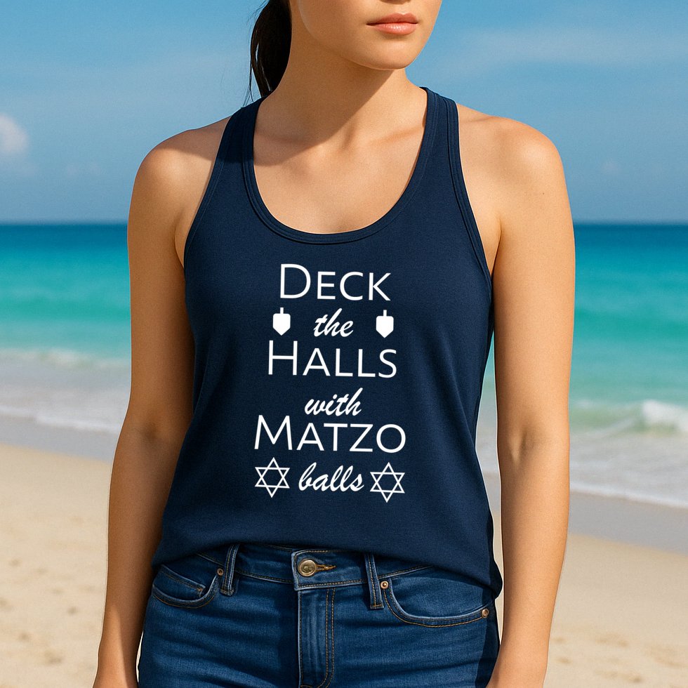 Deck The Halls With Matzo Balls Womens Tank Top
