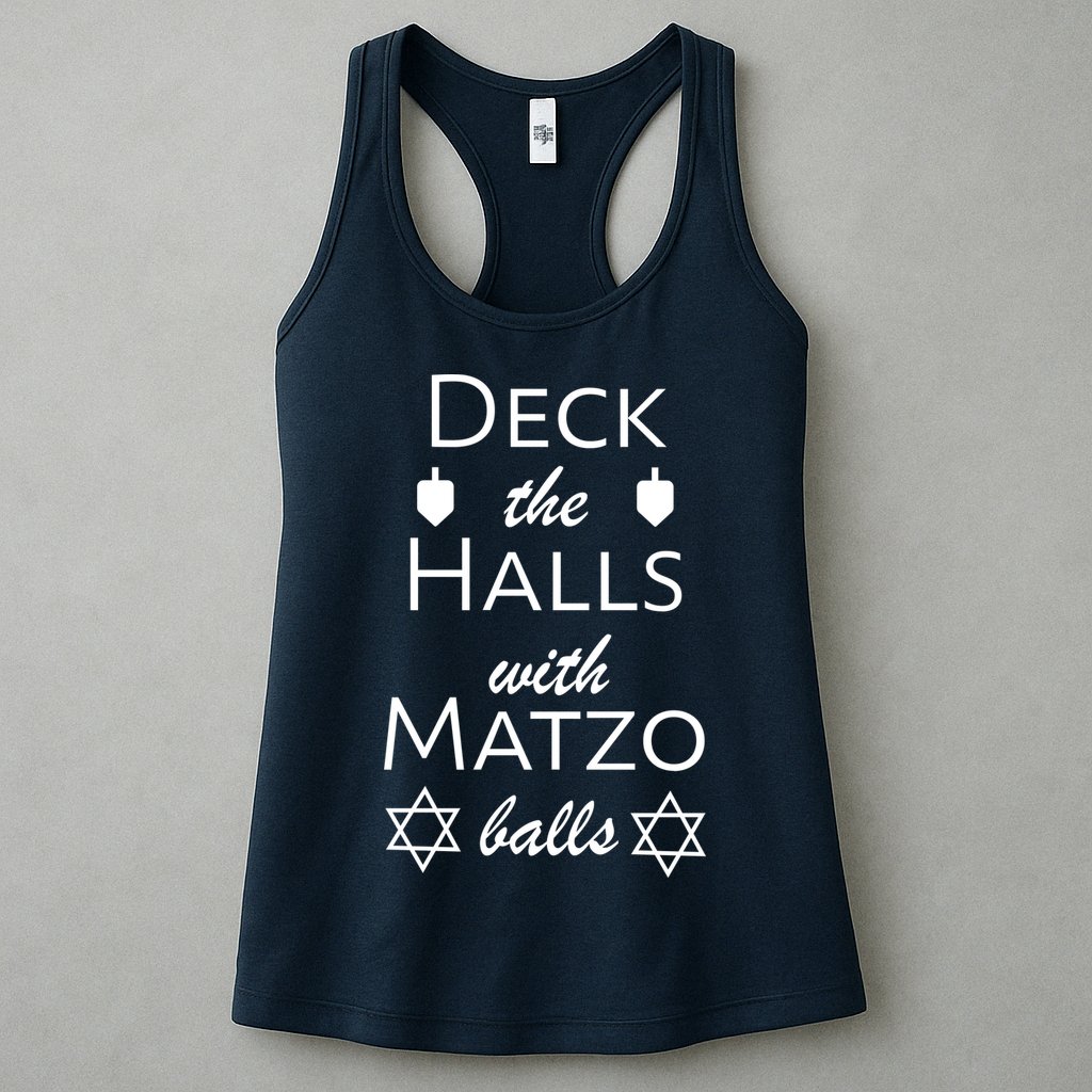 Deck The Halls With Matzo Balls Womens Tank Top