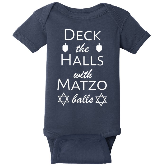 Deck The Halls With Matzo Balls Baby Bodysuit