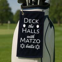 Deck The Halls With Matzo Balls Golf Towel