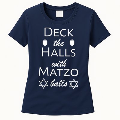 Deck The Halls With Matzo Balls Womens T-Shirt
