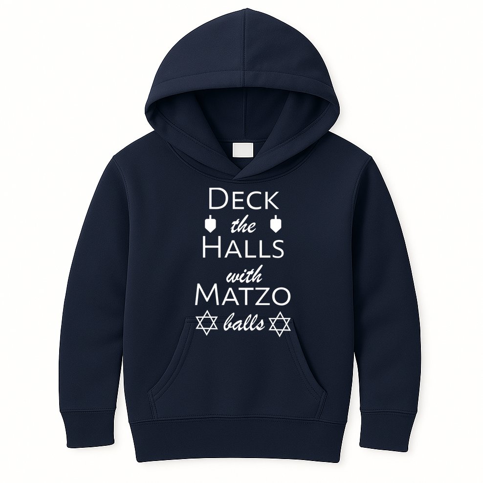 Deck The Halls With Matzo Balls Kids Hoodie
