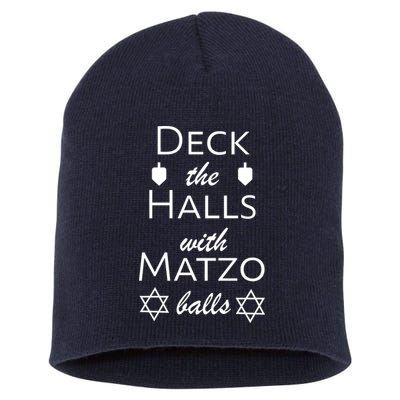 Deck The Halls With Matzo Balls Short Acrylic Beanie