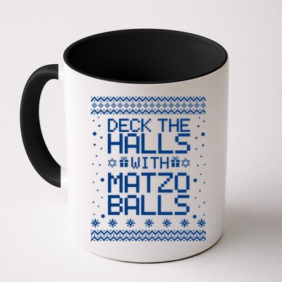 Deck The Halls With Matzo Balls Funny Hanukkah Ugly Mug