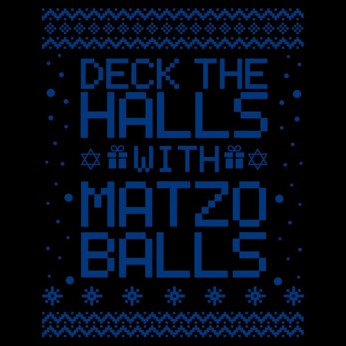 Deck The Halls With Matzo Balls Funny Hanukkah Ugly 16oz Travel Tumbler