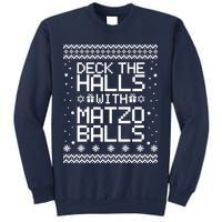 Deck The Halls With Matzo Balls Funny Hanukkah Ugly Sweatshirt