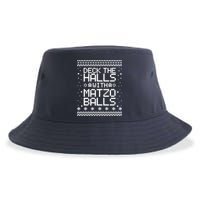 Deck The Halls With Matzo Balls Funny Hanukkah Ugly Sustainable Bucket Hat
