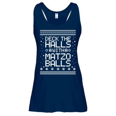 Deck The Halls With Matzo Balls Funny Hanukkah Ugly Ladies Essential Flowy Tank