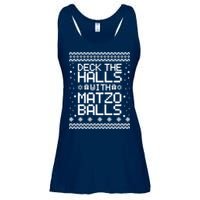 Deck The Halls With Matzo Balls Funny Hanukkah Ugly Ladies Essential Flowy Tank